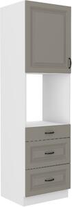 Vysoká skříňka pro vestavnou troubu Stilo 60 DPS-210 3S 1F Barva korpusu: Bílá, Barva dvířek: Clay Grey