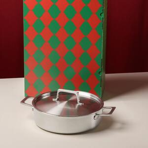 Fabini Servírovací tegame pánev Lucca 4.0 Pro, ø 28 cm (4 l), dárkové balení - Nerezová beznýtová pánev z vícevrstvé nerezové oceli s poklicí