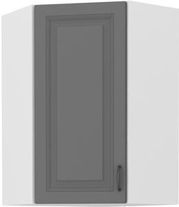 STL Rohová skříňka horní STILO II (výška 90 cm) Barevné provedení STILO: Bílá / Bílá