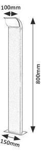 RABALUX Venkovní LED sloupek HONGKONG, 9W, denní bílá, 80cm, černý 007167