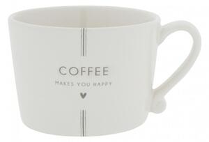 Bastion Collections Hrnek Coffee makes you Happy in Grey 10 x 8,5 x 7cm, 300 ml