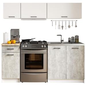 Ak furniture Kuchyňská linka Olivie G1 1,8 m bílá/beton/dub sonoma