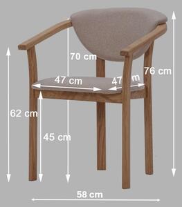 Dřevěná židle s područkami Alexis béžová látka