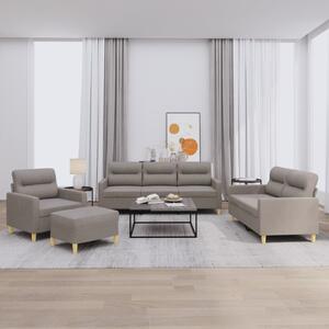 4dílná sedací souprava s poduškami taupe textil 3201551