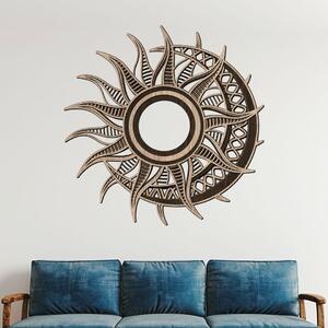 Dřevěná dekorace na zeď KDYŽ SLUNCE ŠEPTÁ LUNĚ | Rozměry (cm): 40x40 | Zvolte barvu dekoru: Dub Sonoma-Wenge