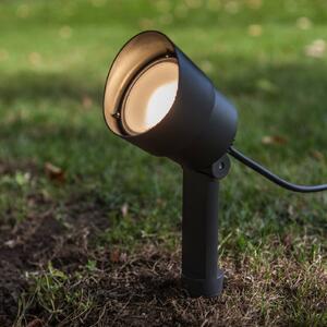 LUTEC LED zahradní bodové světlo EXPLORER, tmavě šedé, Ø 9 cm, IP54, Hliník / šedá / zinek, Hliník, Moderní