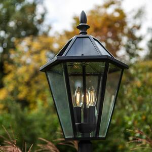 LUTEC LED solární venkovní světlo LONDON, černé, výška 227 cm, IP44, Černá, Hliník, Starožitný