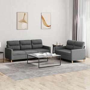 2dílná sedací souprava s poduškami tmavě šedá textil 3201601