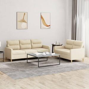 2dílná sedací souprava s poduškami krémová textil 3201602