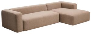 Kave Home Hnědá rohová pohovka Blok 330 cm, pravá