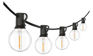 LED venkovní světelný řetěz WO794-1, 15 + 5 m, černá