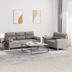 2dílná sedací souprava s polštáři taupe textil 3201623