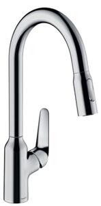 Hansgrohe Focus M42 - Kuchyňská páková baterie 220, vytahovací sprška, 2jet, sBox, chrom 71820000