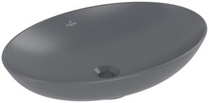 Villeroy & Boch Loop & Friends - Umyvadlová mísa na desku 620x420 mm, bez přepadu, Graphite CeramicPlus 4A4801i4