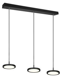 Trio Leuchten 340910332 TRAY - Závěsné výkonné LED svítidlo nad jídelní stůl stmívatelné nástěnným stmívačem, matná černá barva, 90cm, 30W, 3000K (LED závěsné svítidlo nad stůl, stmívatelné externím nástěnným stmívačem ( není součástí ))