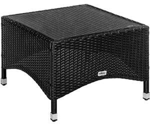 STILISTA Odkládací stolek, 58 x 58 cm, polyratan, černý