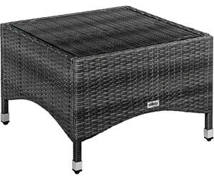 STILISTA Odkládací stolek, 58 x 58 cm, polyratan, šedý