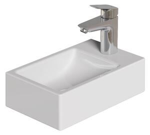 Bocchi Dura - Umyvátko 370x230 mm, otvor na baterii vpravo, bílá lesklá