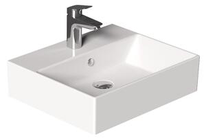 Bocchi Dura - Umyvadlo 500x420 mm, s přepadem, s otvorem pro baterii, bílá lesklá
