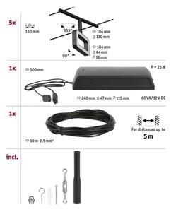 Paulmann 94485 - SADA 5xLED/4,8W Kompletní lankový systém FRAME 230V černá