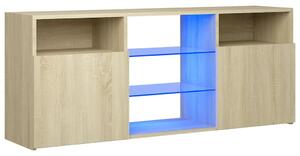 TV skříňka Hollder s LED osvětlením - 120x30x50 cm | dub sonoma