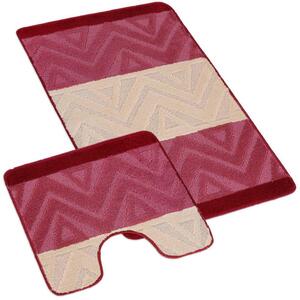 Bellatex Koupelnová a WC předložka chevron burgundy
