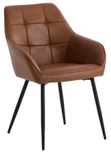 Unique Furniture Hnědá koženková jídelní židle Nolan