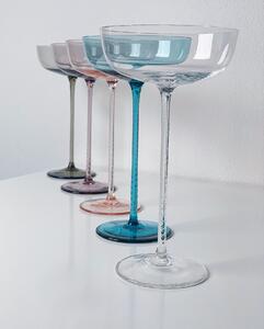 Skloglass Ručně foukaná sklenice na šampus KABARET Azurová Barva: Azurová, Kusy: 2ks