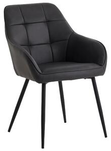 Unique Furniture Tmavě šedá koženková jídelní židle Nolan