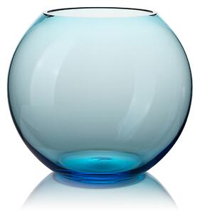 Skloglass Ručně foukaná váza KOULIČKA 150mm Azurová Barvy: Azurová