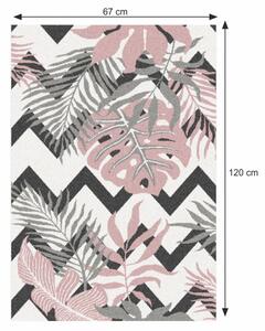 TEMPO Koberec, vícebarevný, vzor listy, SELIM Rozměr: 67x120 cm