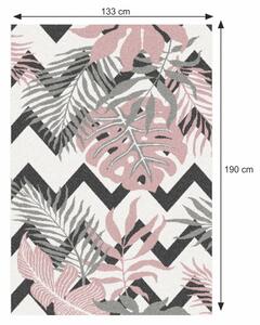 TEMPO Koberec, vícebarevný, vzor listy, SELIM Rozměr: 67x120 cm