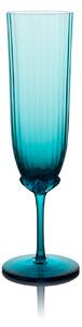 Skloglass Ručně foukaná sklenice na šampus SAKURA Mix barev Barva: Aquamarine (tyrkys), Kusy: 1ks