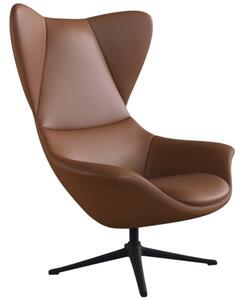 Koňakově hnědé kožené lounge křeslo FLEXLUX STILO III