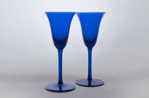 Ručně foukané Sklenice na víno Blue Barva: Modrá, Kusy: 2ks