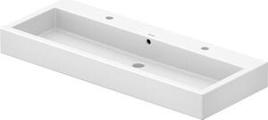 Duravit Vero - Umyvadlo do nábytku 1200x470 mm, otvor pro 2 baterie, broušené, s přepadem, WonderGliss, bílá 04541200261