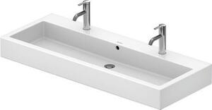 Duravit Vero - Umyvadlo do nábytku 1200x470 mm, otvor pro 2 baterie, broušené, s přepadem, WonderGliss, bílá 04541200261