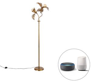 Chytrá stojací lampa zlatá 187 cm vč. 2 Wifi G95 - Botanica