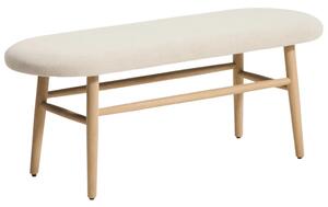 Kave Home Béžová čalouněná dubová lavice Helda 122 cm