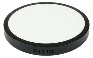 EcoPLANET Kruhový LED panel pro povrchovou montáž - černý - 24W - neutrální bílá