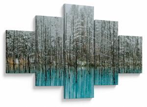 Obraz - Tyrkysový rybník, Biei, Japonsko (125x70 cm)