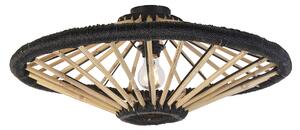 Orientální stropní svítidlo bambusové s černou 60 cm - Evalin