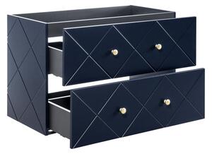 Závěsná skříňka s umyvadlem - ELEGANCE 82-90, šířka 90 cm, tmavě modrá/šedá