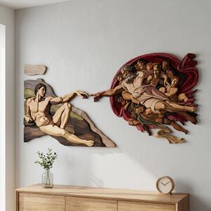 Dřevěný obraz s UV tiskem - Stvoření Adama – Michelangelo
