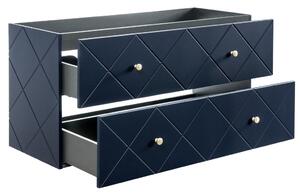 Závěsná skříňka s umyvadlem - ELEGANCE 82-120, šířka 120 cm, tmavě modrá/šedá