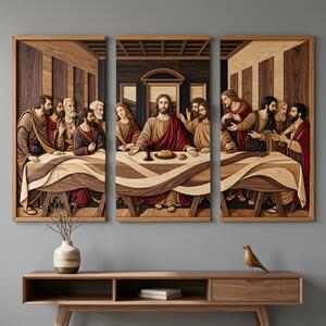 Dřevěný obraz s UV tiskem - Poslední večeře – Da Vinci