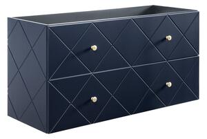 Závěsná skříňka s umyvadlem - ELEGANCE 82-120, šířka 120 cm, tmavě modrá/šedá
