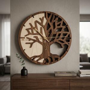 3D Dřevěné dubové hodiny - T-Tatra Oak Atama - 30cm/50cm/80cm Strom života