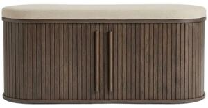 Unique Furniture Tmavá dubová lavice Meta 120 cm s úložným prostorem