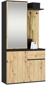Ak furniture Předsíňová stěna Entro černá/dub artisan